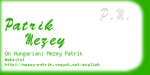 patrik mezey business card